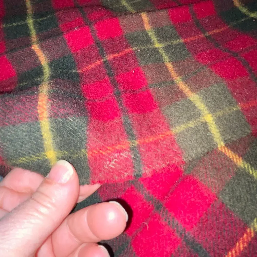 Cisco Scarf Red Plaid Cashmere Wool Hand Loomed Muffler 48